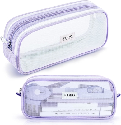 Kalidi Grid Mesh Pencil Case Khối bút chì lớn Khối bút chì lớn túi bút chì với zipper túi giấy đơn giản bút chì thẩm mỹ