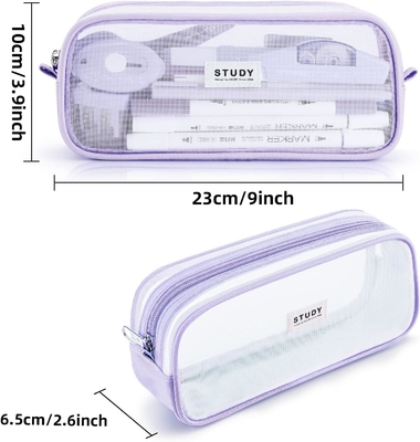 Kalidi Grid Mesh Pencil Case Khối bút chì lớn Khối bút chì lớn túi bút chì với zipper túi giấy đơn giản bút chì thẩm mỹ