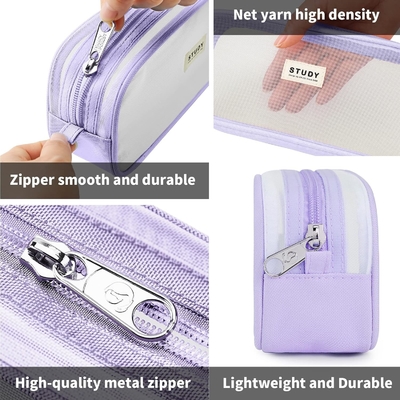 Kalidi Grid Mesh Pencil Case Khối bút chì lớn Khối bút chì lớn túi bút chì với zipper túi giấy đơn giản bút chì thẩm mỹ