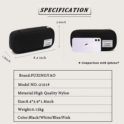 FUXINGYAO PENCIL CASE, MULTI-SLOT PENCIL POCH, THÁC PENCIL ĐEN, PEN CASE cho &amp; văn phòng ((XUỐT)