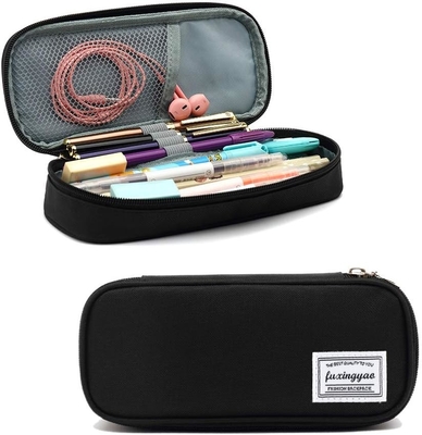 FUXINGYAO PENCIL CASE, MULTI-SLOT PENCIL POCH, THÁC PENCIL ĐEN, PEN CASE cho &amp; văn phòng ((XUỐT)
