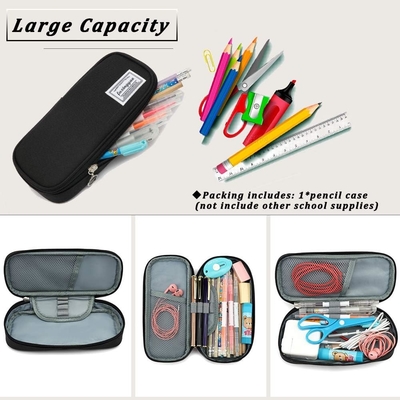 FUXINGYAO PENCIL CASE, MULTI-SLOT PENCIL POCH, THÁC PENCIL ĐEN, PEN CASE cho &amp; văn phòng ((XUỐT)