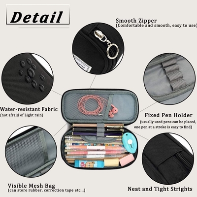 FUXINGYAO PENCIL CASE, MULTI-SLOT PENCIL POCH, THÁC PENCIL ĐEN, PEN CASE cho &amp; văn phòng ((XUỐT)