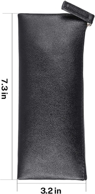 MROCO bút chì Case bút chì túi bút chì màu đen túi bút chì da PU bút chì Case Zipper nhỏ túi cho bút chì, bút chì, đánh dấu, Makeu