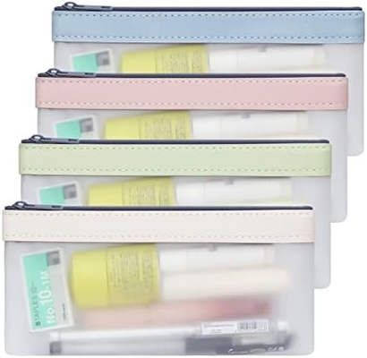 Classycoo bút chì Case 4 Pack Zipper bút chì túi, đa chức năng rõ ràng bút chì túi tổ chức đồ văn phòng túi lưu trữ