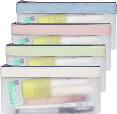 Classycoo bút chì Case 4 Pack Zipper bút chì túi, đa chức năng rõ ràng bút chì túi tổ chức đồ văn phòng túi lưu trữ