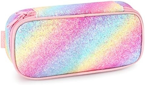 Hộp đựng bút chì mibasies Kids dành cho bé gái và bé trai Túi đựng bút mềm cầu vồng (Rainbow 1)