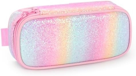 Hộp đựng bút chì mibasies Kids dành cho bé gái và bé trai Túi đựng bút mềm cầu vồng (Rainbow 1)