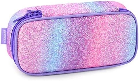 Hộp đựng bút chì mibasies Kids dành cho bé gái và bé trai Túi đựng bút mềm cầu vồng (Rainbow 1)