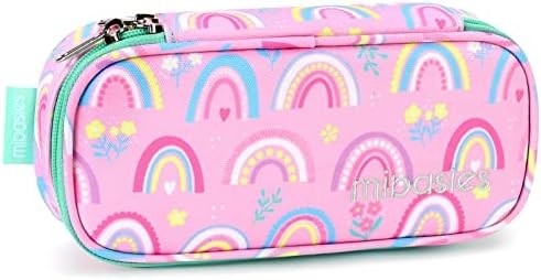 Hộp đựng bút chì mibasies Kids dành cho bé gái và bé trai Túi đựng bút mềm cầu vồng (Rainbow 1)