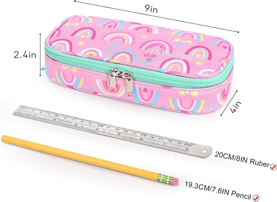 Hộp đựng bút chì mibasies Kids dành cho bé gái và bé trai Túi đựng bút mềm cầu vồng (Rainbow 1)