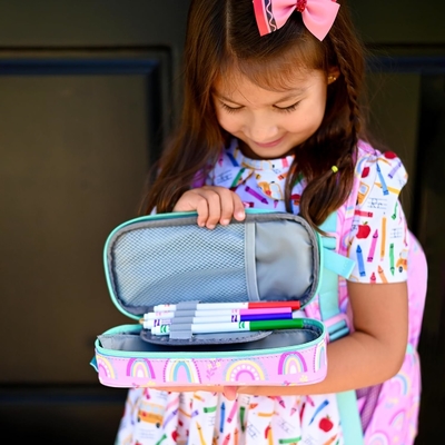 Hộp đựng bút chì mibasies Kids dành cho bé gái và bé trai Túi đựng bút mềm cầu vồng (Rainbow 1)