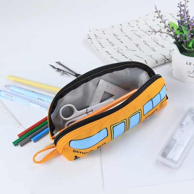 Gloppie Cute Pencil Case Kawaii Pencil Pouch Thẻ bút chì nhỏ Thẻ bút chì đơn giản với Thẻ bút chì Zipper Thẻ bút chì xe buýt