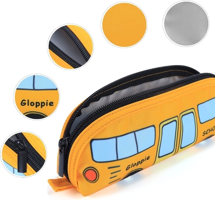Gloppie Cute Pencil Case Kawaii Pencil Pouch Thẻ bút chì nhỏ Thẻ bút chì đơn giản với Thẻ bút chì Zipper Thẻ bút chì xe buýt