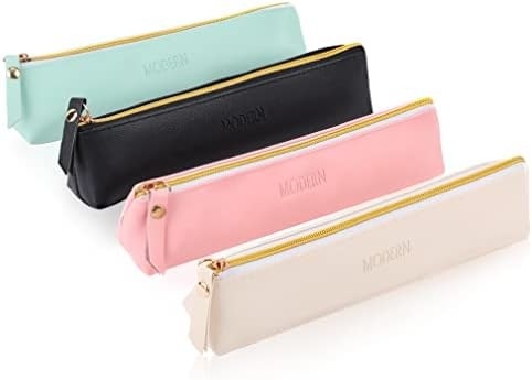 ISuperb 4 Pcs Vỏ bút chì nhỏ PU túi bút chì da chống nước tổ chức túi lưu trữ túi kem mỹ phẩm Zipper pouch cho phụ nữ