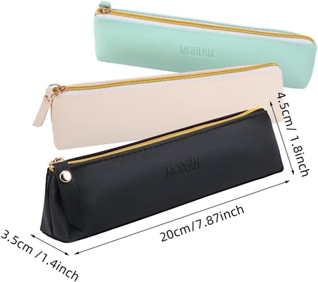 ISuperb 4 Pcs Vỏ bút chì nhỏ PU túi bút chì da chống nước tổ chức túi lưu trữ túi kem mỹ phẩm Zipper pouch cho phụ nữ