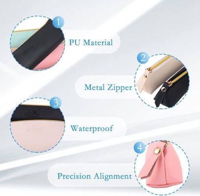 ISuperb 4 Pcs Vỏ bút chì nhỏ PU túi bút chì da chống nước tổ chức túi lưu trữ túi kem mỹ phẩm Zipper pouch cho phụ nữ