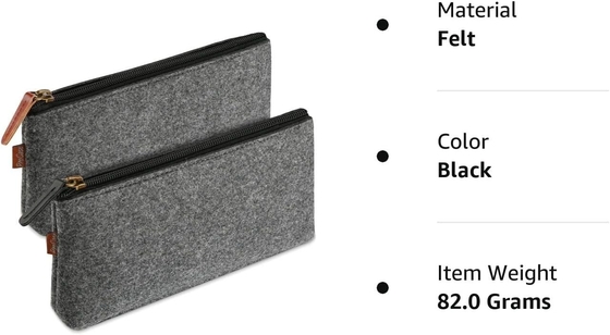 ProCase túi bút chì Case bút chì, sinh viên cảm giác đồ văn phòng túi Zipper túi cho bút chì, bút chì, điểm nhấn, bút Gel, dấu
