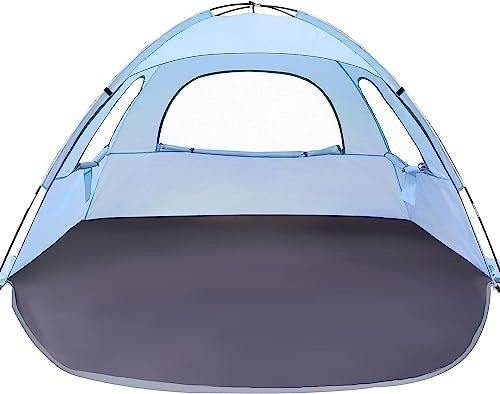 WhiteFang Beach Tent Anti-UV Chỗ trú ẩn bóng râm di động cho 3/4/6 người, sàn mở rộng với 3 lưới thông gió