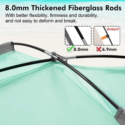 WhiteFang Beach Tent Anti-UV Chỗ trú ẩn bóng râm di động cho 3/4/6 người, sàn mở rộng với 3 lưới thông gió