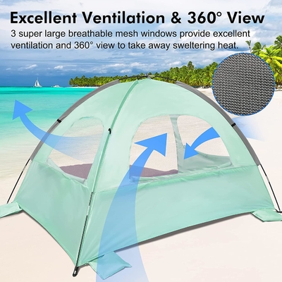 WhiteFang Beach Tent Anti-UV Chỗ trú ẩn bóng râm di động cho 3/4/6 người, sàn mở rộng với 3 lưới thông gió