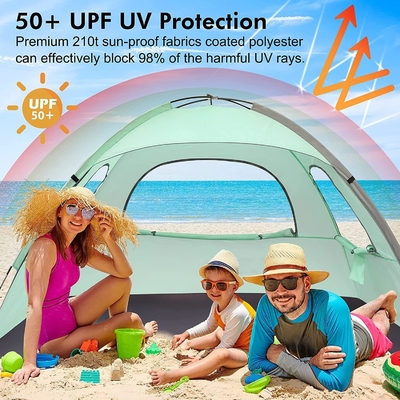 WhiteFang Beach Tent Anti-UV Chỗ trú ẩn bóng râm di động cho 3/4/6 người, sàn mở rộng với 3 lưới thông gió