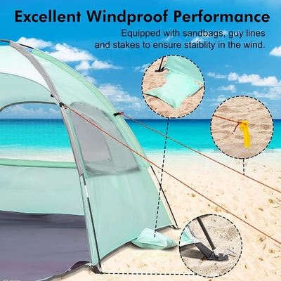 WhiteFang Beach Tent Anti-UV Chỗ trú ẩn bóng râm di động cho 3/4/6 người, sàn mở rộng với 3 lưới thông gió