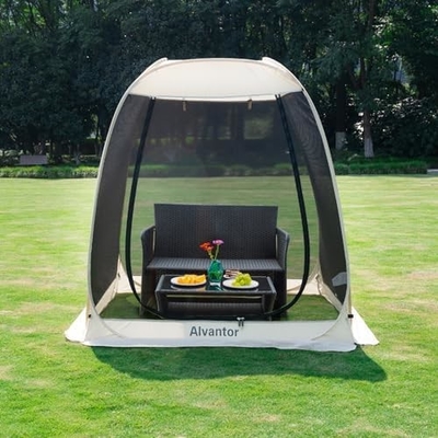 Alvantor Screen House Phòng cắm trại Lều ngoài trời Canopy Pop Up Sun Shade Hexagon Shelter Mesh Bức tường không thấm nước 6'x6'