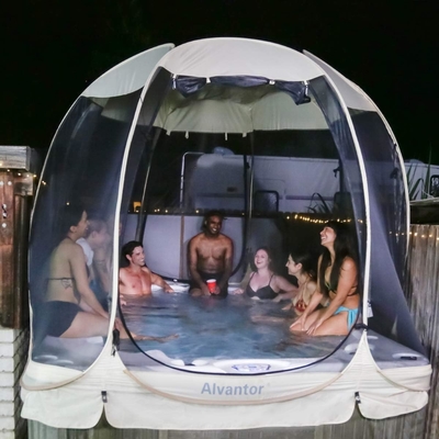 Alvantor Screen House Phòng cắm trại Lều ngoài trời Canopy Pop Up Sun Shade Hexagon Shelter Mesh Bức tường không thấm nước 6'x6'