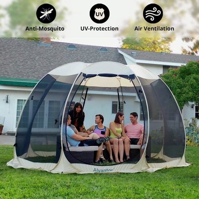 Alvantor Screen House Phòng cắm trại Lều ngoài trời Canopy Pop Up Sun Shade Hexagon Shelter Mesh Bức tường không thấm nước 6'x6'