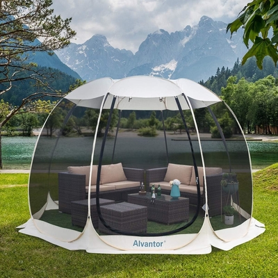 Alvantor Screen House Phòng cắm trại Lều ngoài trời Canopy Pop Up Sun Shade Hexagon Shelter Mesh Bức tường không thấm nước 6'x6'