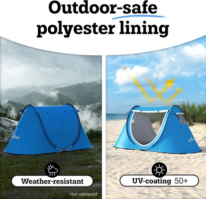 Abco 2 người Pop Up Tent - Cabana di động với 2 cửa, chống nước và bảo vệ tia UV, túi xách - Sky Blue