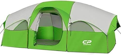 CAMPROS CP Tent 8 người Trại trại Trại gia đình chống thời tiết 5 Cửa sổ lưới lớn, lớp hai, chia
