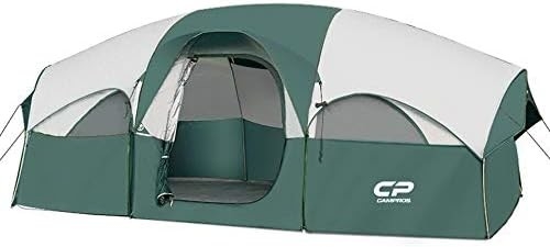 CAMPROS CP Tent 8 người Trại trại Trại gia đình chống thời tiết 5 Cửa sổ lưới lớn, lớp hai, chia