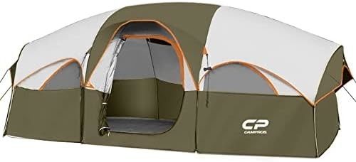 CAMPROS CP Tent 8 người Trại trại Trại gia đình chống thời tiết 5 Cửa sổ lưới lớn, lớp hai, chia