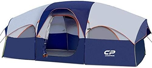 CAMPROS CP Tent 8 người Trại trại Trại gia đình chống thời tiết 5 Cửa sổ lưới lớn, lớp hai, chia