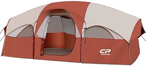 CAMPROS CP Tent 8 người Trại trại Trại gia đình chống thời tiết 5 Cửa sổ lưới lớn, lớp hai, chia