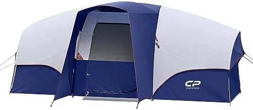CAMPROS CP Tent 8 người Trại trại Trại gia đình chống thời tiết 5 Cửa sổ lưới lớn, lớp hai, chia