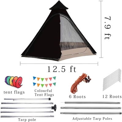12'x10'x8'Dome Camping Tent 5-6 người 4 mùa hai lớp chống nước chống tia cực tím chống gió