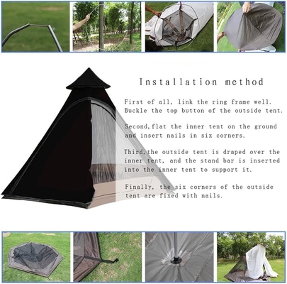 12'x10'x8'Dome Camping Tent 5-6 người 4 mùa hai lớp chống nước chống tia cực tím chống gió