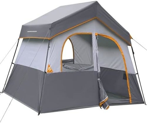 HIKERGARDEN 6 người Trại Trại - Dải dễ dàng thiết lập Trại gia đình cho Trại, Trại cabin vải chống gió ngoài trời