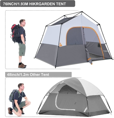 HIKERGARDEN 6 người Trại Trại - Dải dễ dàng thiết lập Trại gia đình cho Trại, Trại cabin vải chống gió ngoài trời