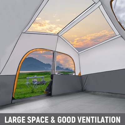 HIKERGARDEN 6 người Trại Trại - Dải dễ dàng thiết lập Trại gia đình cho Trại, Trại cabin vải chống gió ngoài trời