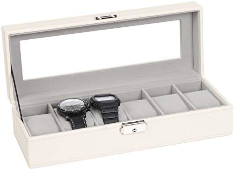 NEX 6 khe Watch Box tổ chức cho nam giới, Đen Watch Holder Stand Display Case lưu trữ