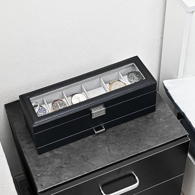 ProCase Watch Box Organizer cho nam giới, 6 khe cắm Watch Display Case với ngăn kéo, Father's Day Gift Mens Watch Holder Watch