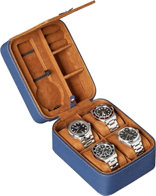 ROTHWELL 5 Watch Travel Case Storage Organizer cho 5 đồng hồ.