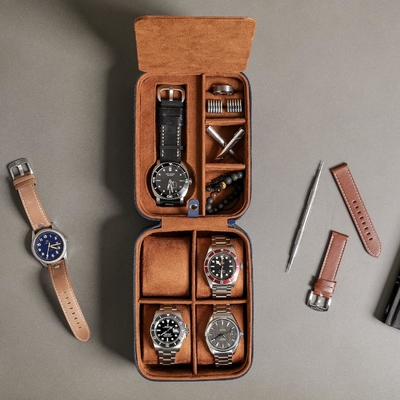 ROTHWELL 5 Watch Travel Case Storage Organizer cho 5 đồng hồ.