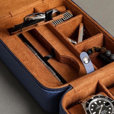 ROTHWELL 5 Watch Travel Case Storage Organizer cho 5 đồng hồ.
