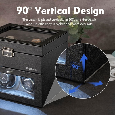 Máy cuộn đồng hồ tự động đôi với 8 hộp lưu trữ bổ sung, hộp cuộn đồng hồ tự động đôi với bộ tổ chức đồ trang sức,