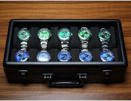 3 watch travel case roll, Hard watch carry case roll display storage holder box with soft foam pillows fit all size